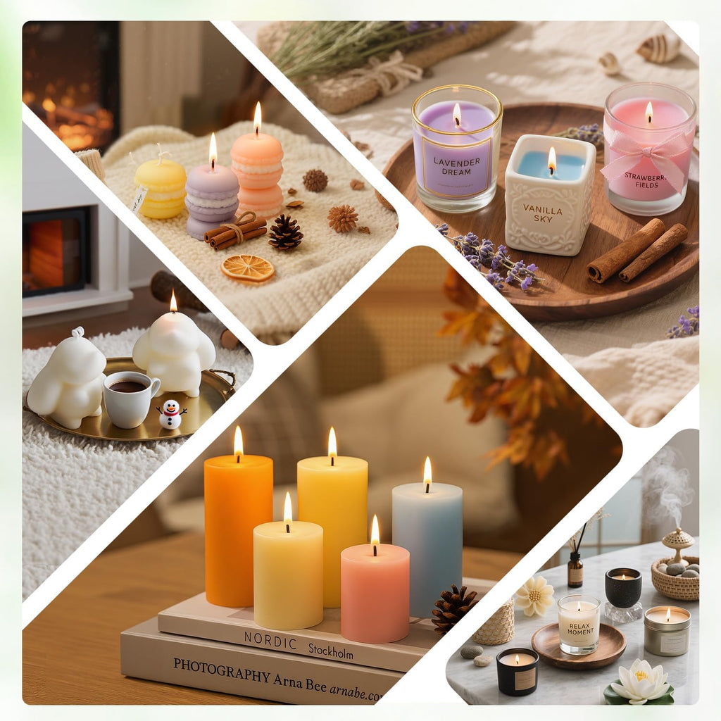 Wax Melter for Candle Making, Soy Candle Making Kit with Wax Melting Pot, DIY Candles Making Supplies Including 1lbs