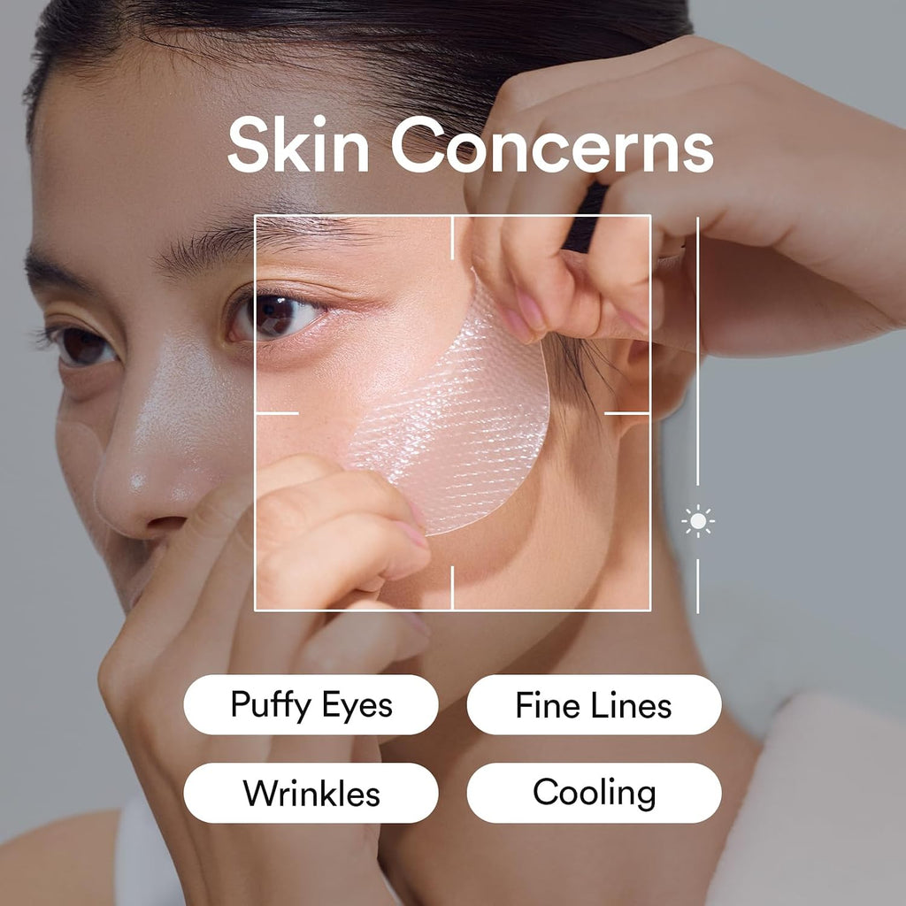 Vegan Collagen Eye Patches for Wrinkles & Fine Line with Jericho Rose Jelly & Peptides, 60 Count, Korean Skin Care