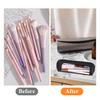 Clear Makeup Bag, PU Leather Mini Makeup Pouch Portable Makeup Brush Case