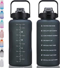 64oz,100oz,128oz Large Motivational Water Bottle with Time Marker, Leakproof & BPA Free Half Gallon Big Water Bottle