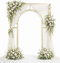 3D Metal Wedding Arch Frame, Gold Square 3D Backdrop Stand for Wedding Ceremony, Reception, Engagement Party