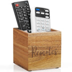 Remote Control Holder, Wood TV Remote Holder, Remote Storage Caddy, Remote Control Organizer (Acacia, 1 Slot)