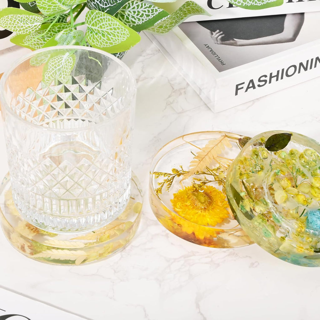 6 Cavity Deep Coaster Mold for Epoxy Resin, Flower Preserve | Thickened 0.78" Deep, Smooth Non-Stick Interior