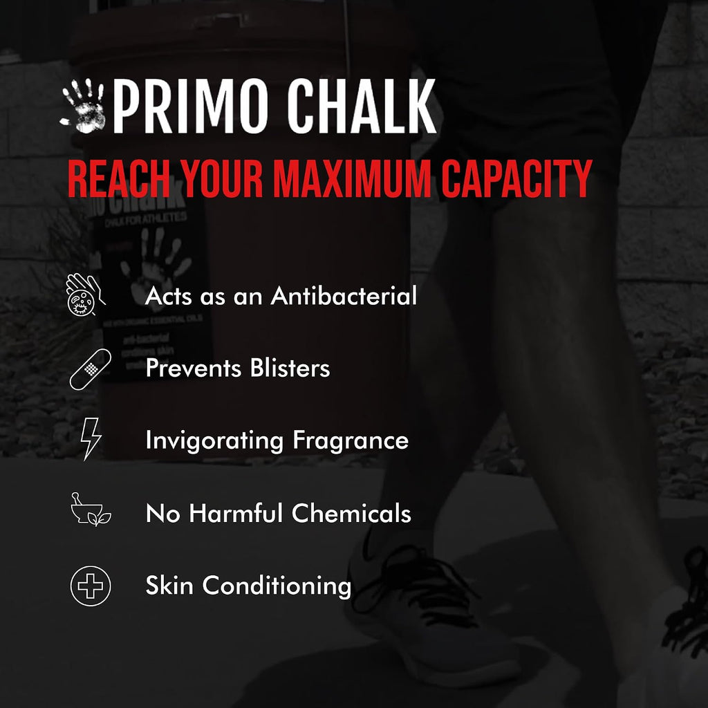 Resealable Bucket: Loose Chalk for Weightlifting, Rock Climbing, & Gymnastics, Made in The USA, Chalk Ball Refill for