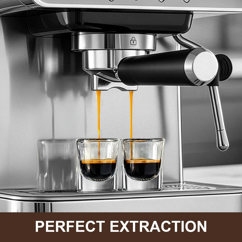 Espresso machine 20 Bar, Espresso Maker with Powerful Steam Milk Frother, Stainless Steel Coffee Machine with Fast