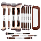 13 Pcs Foundation Makeup Brush Set With Bag, Make up Brushes, Double-End Multi Functional Makeup Brushes