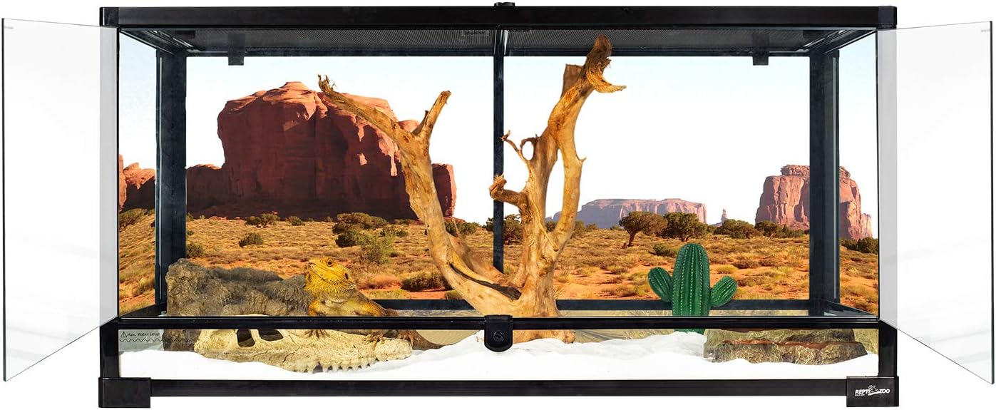 50 Gallon Reptile Glass Terrarium Tank Double Hinge Door with Screen Ventilation Large Reptile Terrarium 36" x 18" x