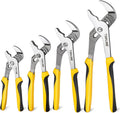 4-piece Groove Joint Pliers Set with Bi-Material Handles, Tongue and Groove Pliers Set Included 12-in, 10-in, 8-in