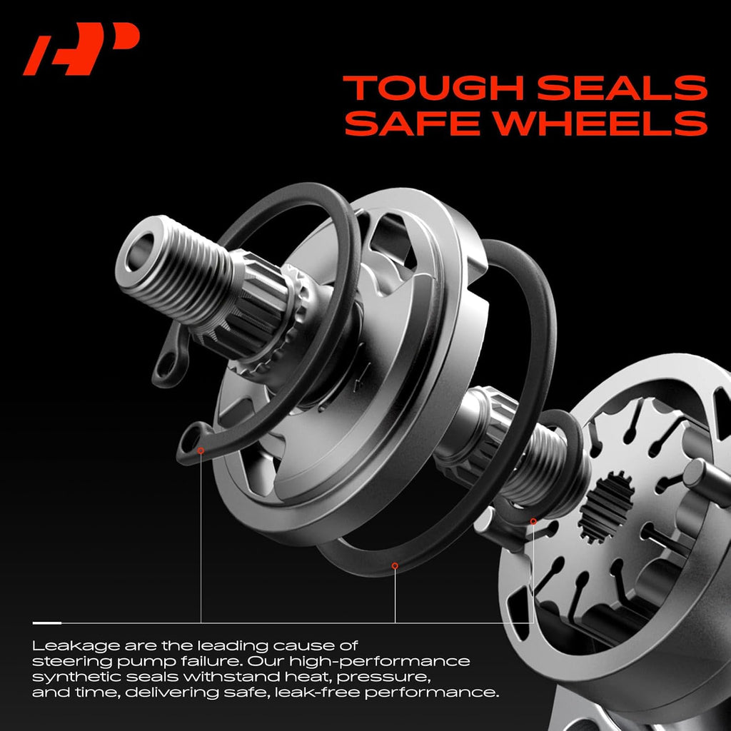 A-Premium Power Steering Pump with Pulley Compatible with Ford