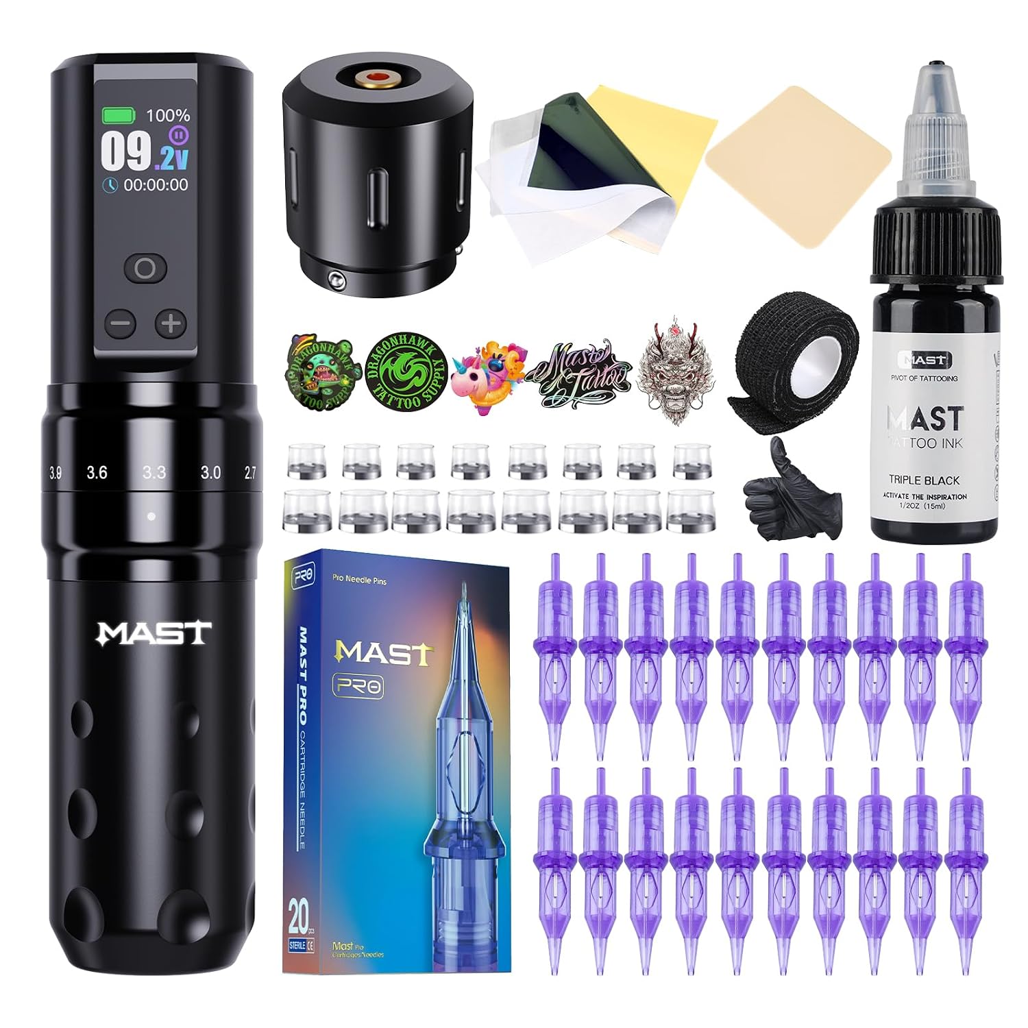 Fold2 Pro Wireless Tattoo Machine Kit, 7-Stroke Rotary Pen