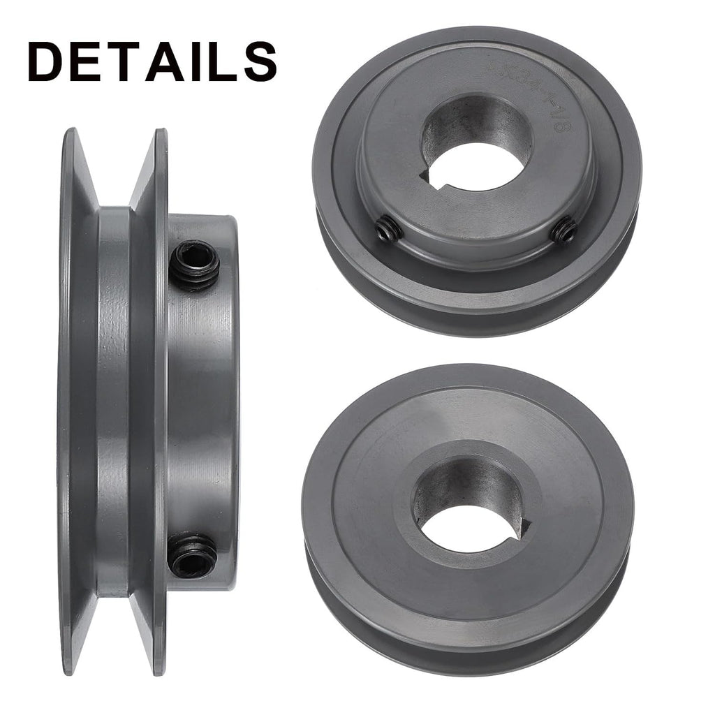 uxcell AK34-1 V-Belt Sheave 1.1" Bore, 3.45" OD, Single Groove Web Sheave