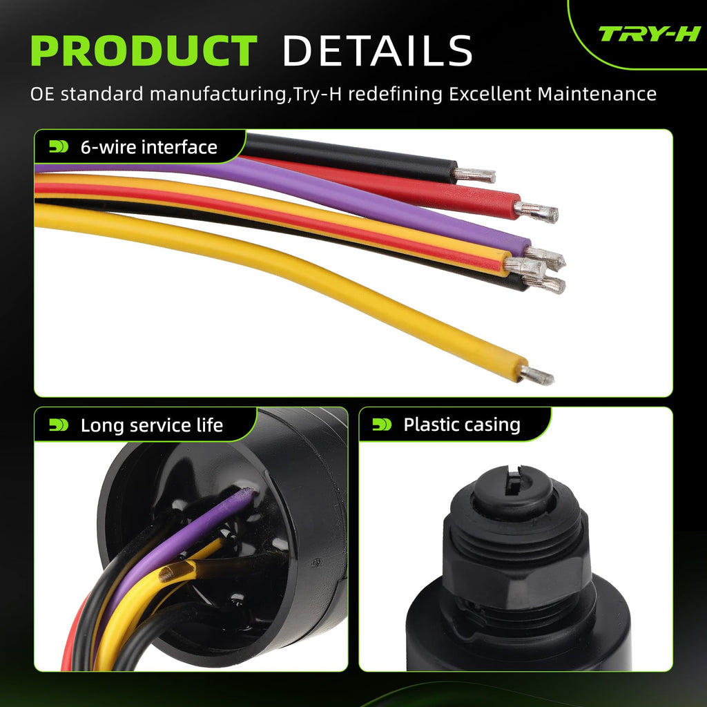 Try-H 87-88107A5 Boat Ignition Switch with 2 Keys 6 Wire Connectors
