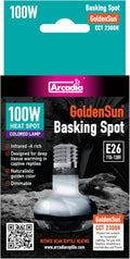 Golden Sun Basking Spot Lamp 100W – Intense Beam Infrared Reptile Heat Lamp Bulb for Bearded Dragons, Tortoises