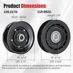 15280 Flat Hydro Drive Idler Pulley & 15718 V- Idler Pulley