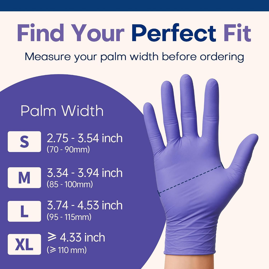 Soft Max Nitrile Exam Gloves, Powder-Free Violet, 100 Count.
