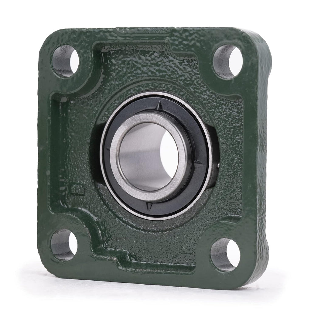 XIKE 2 Pcs UCF205-16 Bore 1" Pillow Block Square Flange Mounted Ball Bearings.