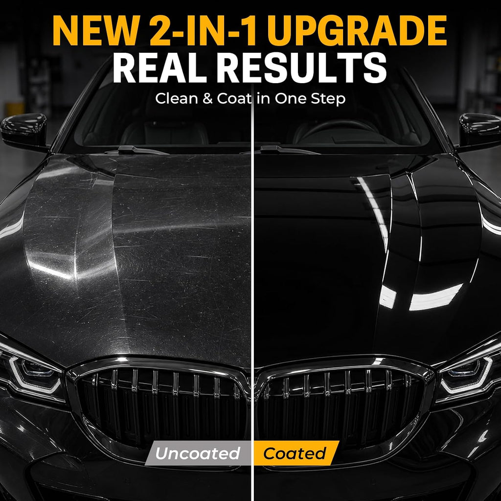 2-in-1 Nano Car Coating Spray, Upgraded Spray Coating Agent, Hydrophobic Ceramic Coating for Cars, Gloss Paint Kit