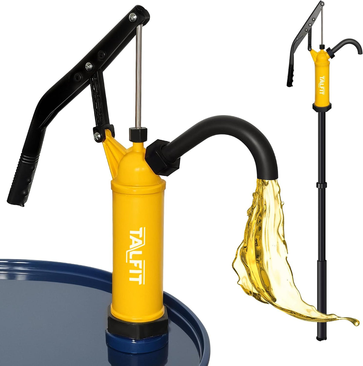 Lever Action Barrel Pump,55 Gallon Drum Pump, For Fuels, Chemicals, Corrosive Liquids, Water Based Fluids, Fits 5 to 55 Gallon Drums & Barrels (Reinforced PP - High Corrosion Resistance)
