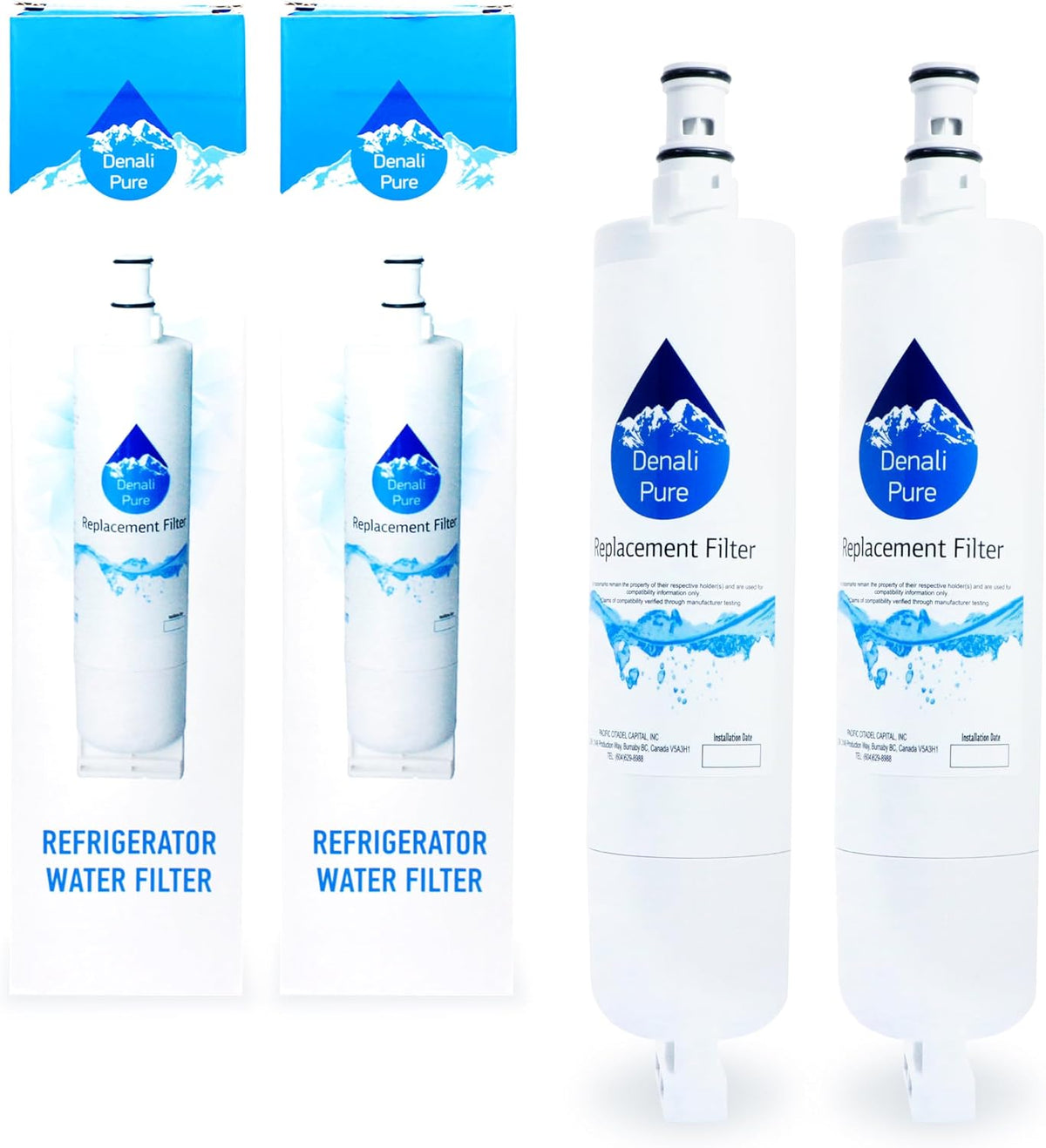 2-Pack Replacement for Whirlpool ED5GTNXMQ00 Refrigerator Water Filter
