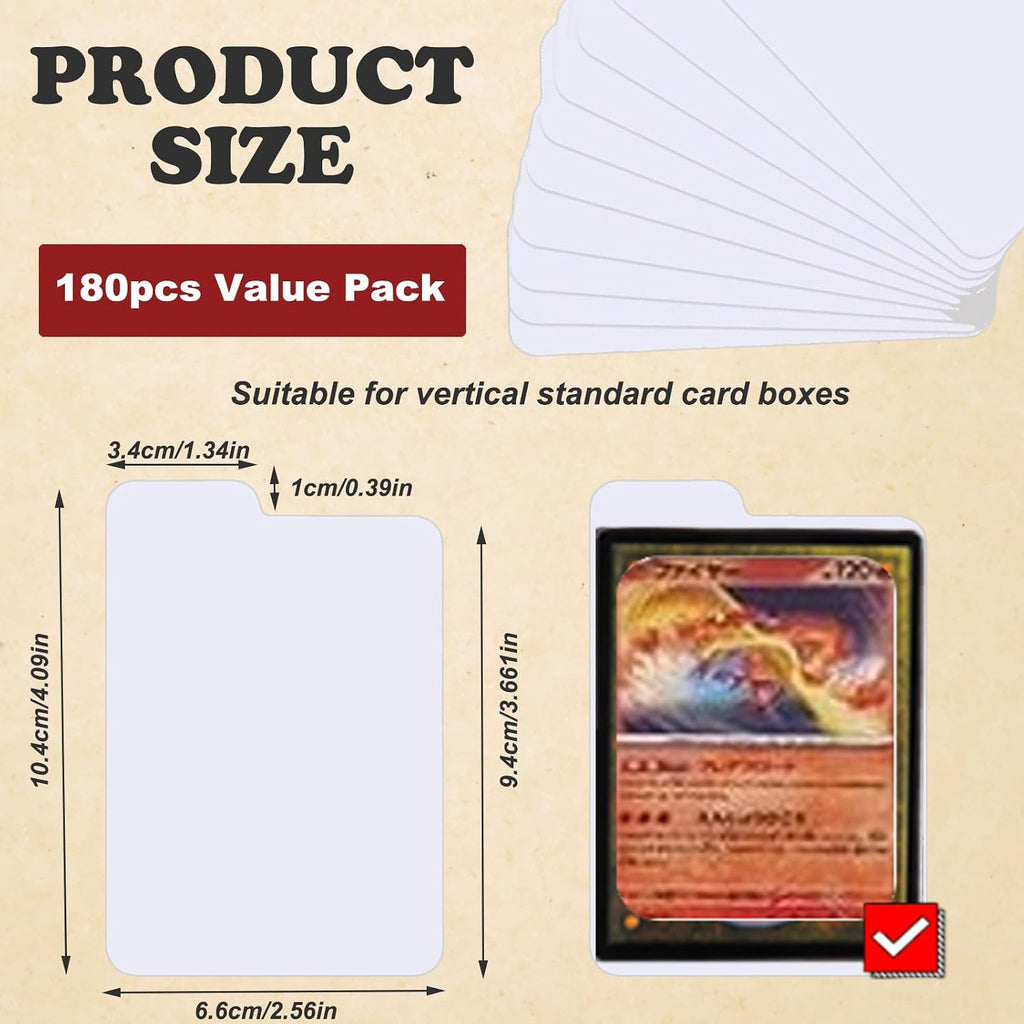 200PCS Sports Trading Card Dividers Vertical for Card Box | White Paper Cards Divider for Standard MTG/TCG/PKMN/Game