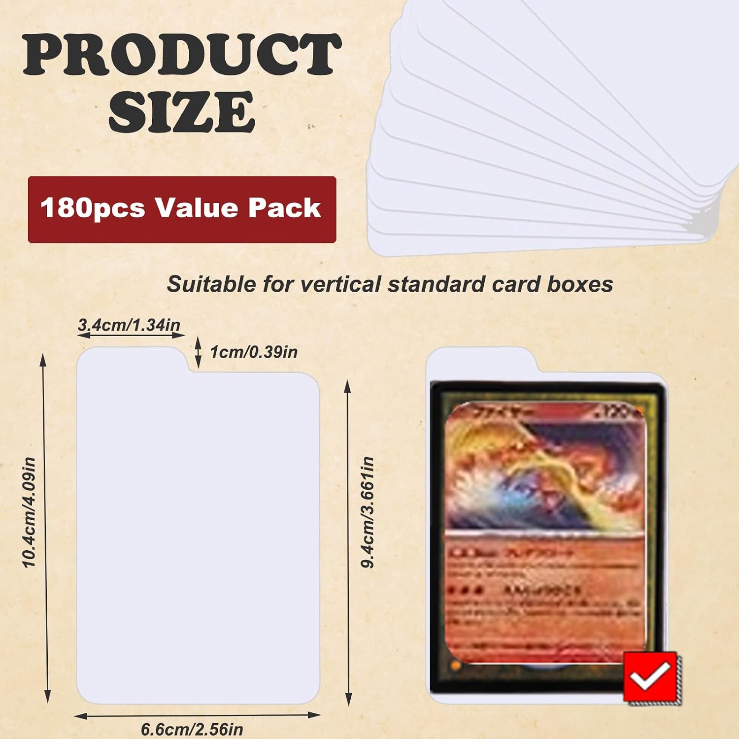 200PCS Sports Trading Card Dividers Vertical for Card Box | White Paper Cards Divider for Standard MTG/TCG/PKMN/Game