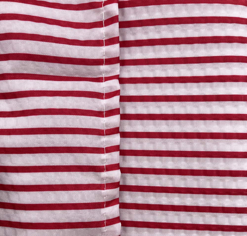 Seersucker Barber Cape, 45" x 54", Red/White Stripe | Water-Resistant 100% Polyester Cutting & Styling Cape