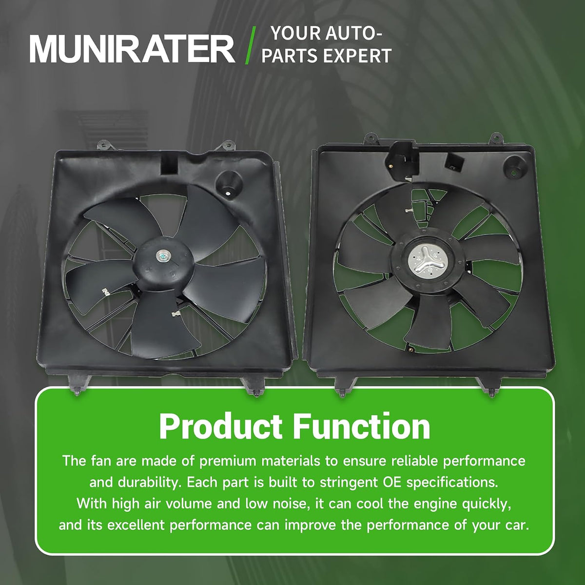 munirater Radiator Cooling Fan 2Pcs Replacement for CRV 2007-2009 HO3110116