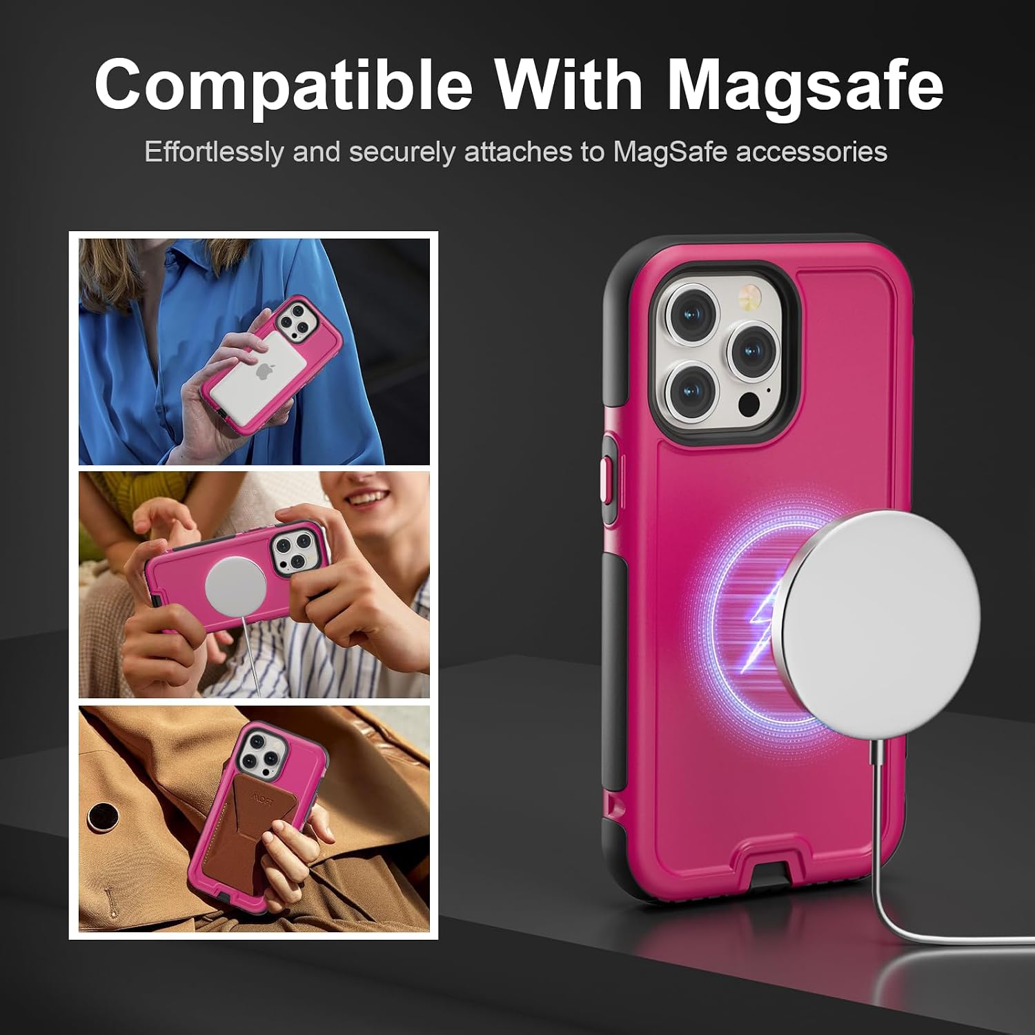 for iPhone 14 Pro Max Case, Compatible with MagSafe, Heavy Duty Shockproof Protective Phone Case, Anti-Drop