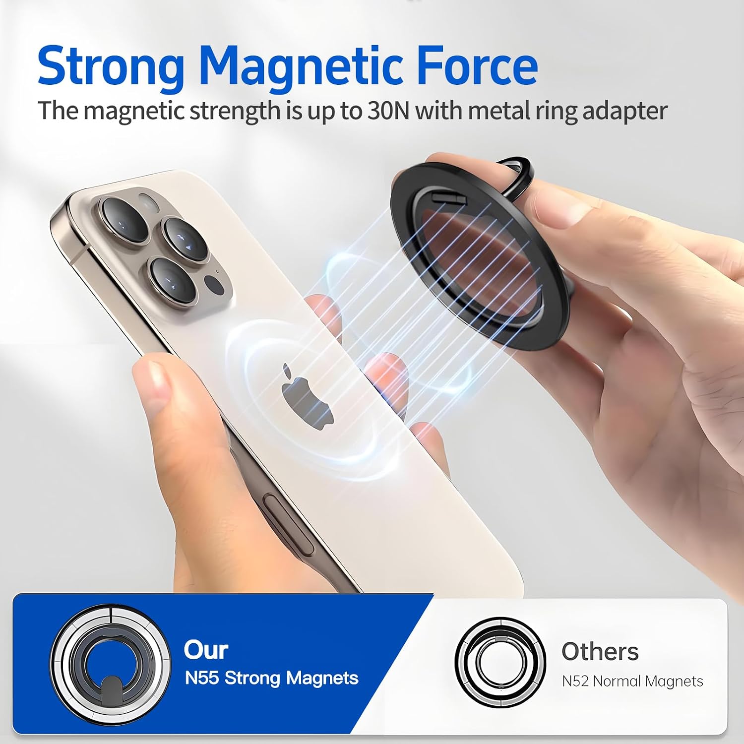 Magnetic Phone Ring For MagSafe Phone Grip,Magnetic Cell Phone Stand Holder Finger Ring[Thin and light design]for