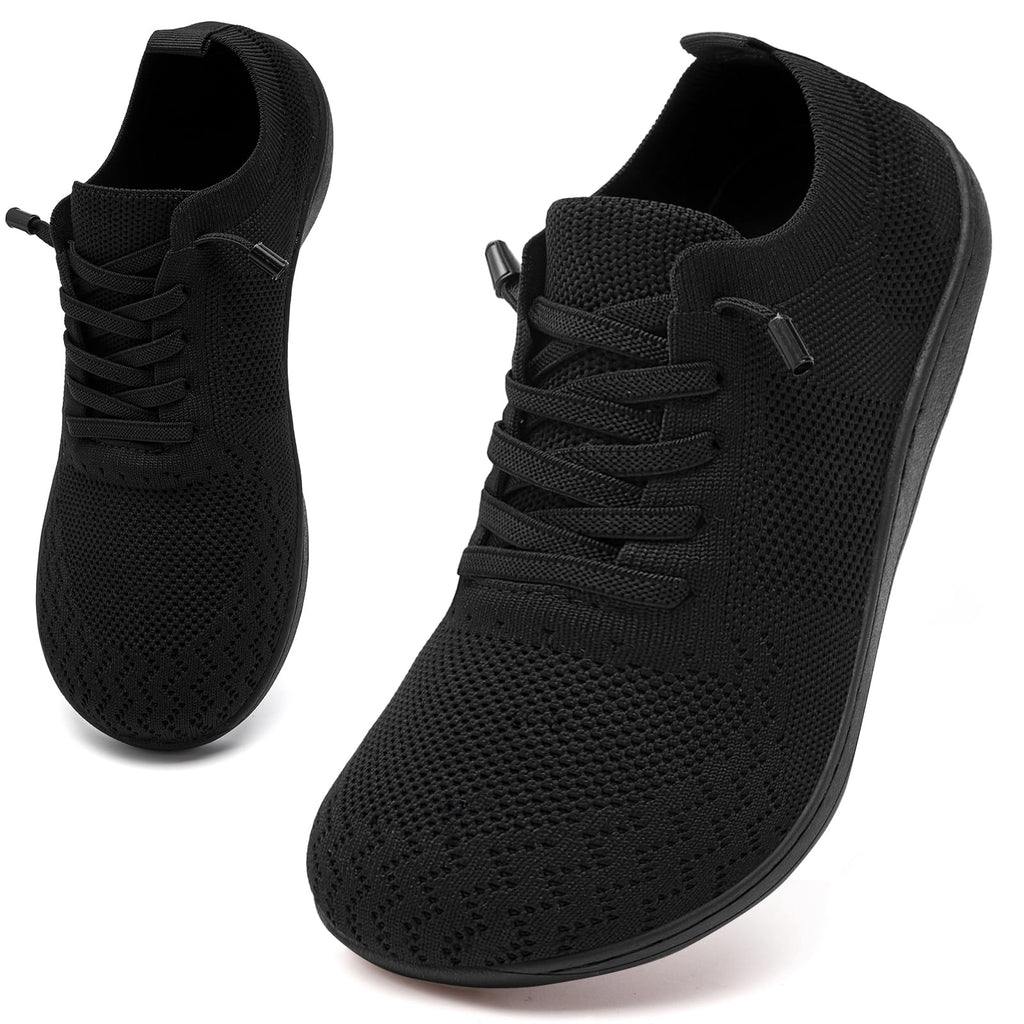 Womens Wide Width Barefoot Shoes Zero Drop Sneakers Black 10