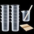 12 Pack 100ml/3.4oz Plastic Beakers Epoxy Mixing Cups, Plastic Graduated Cups Clear Multipurpose Measuring Cups with