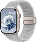 Braided Stretchy Magnetic Band Compatible with Apple Watch Bands Women Men | Soft Nylon Solo Loop 38mm 40mm 41mm 42mm