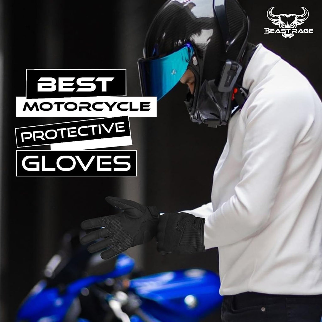 Summer Motorcycle Gloves–Breathable Touchscreen Riding Gloves for Men Women, Lightweight Off-Road Racing Guantes with