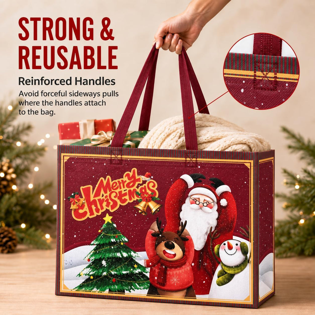 24 Pack Christmas Gift Bags Assorted Sizes Bulk with Handles