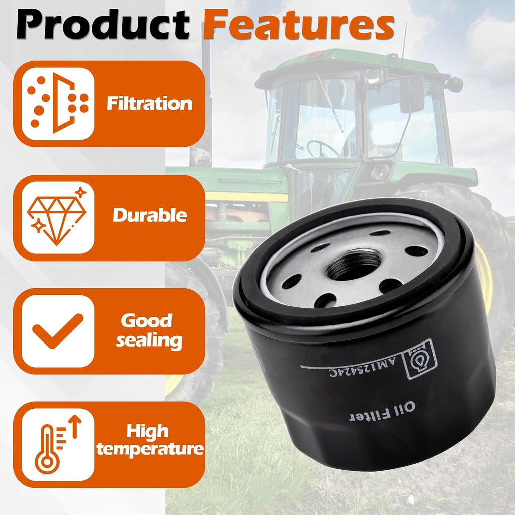 2 Pack AM125424 Oil Filter, Replacement for John Deere AM125424c