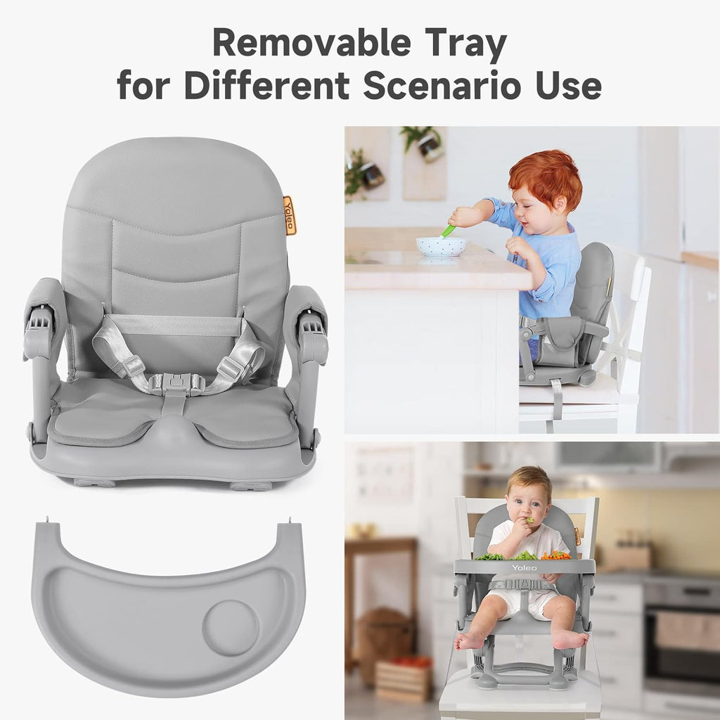 Baby High Chair Booster Seat for Dining Table, Foldable High Chairs with Adjustable Heights, Travel Booster Seat with