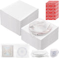 50 Pack Dish Moving Supplies, 16" x 16" Cushion Foam Wrap Pouches with 50 Fragile Label, Reusable Plate Packing