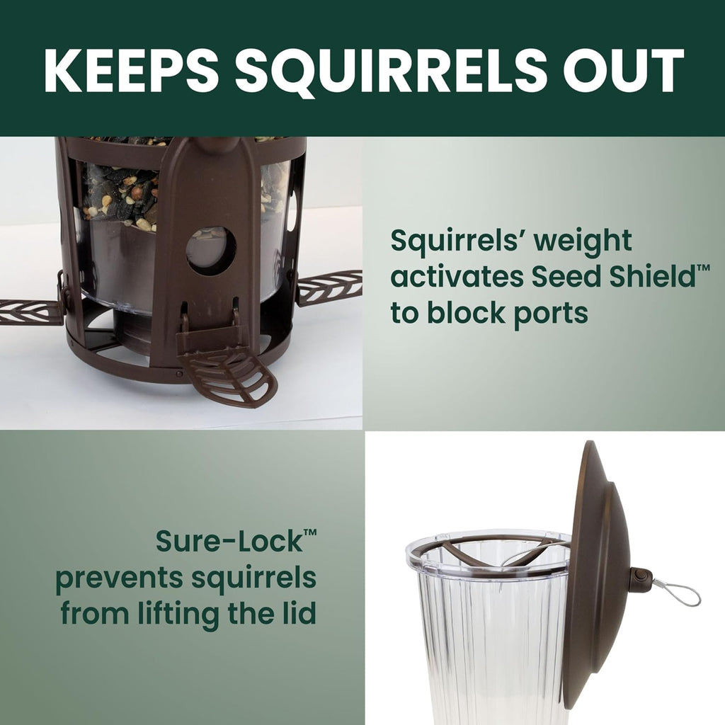 Squirrel-Be-Gone Max Bird Feeder, (4) Flexport Feeding Stations