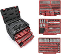 450-Piece Drive Socket Set 1/2" 1/4" 3/8", CR-V Metric and Imperial with Quick-Release Ratchet Wrench, Spanners, Bits