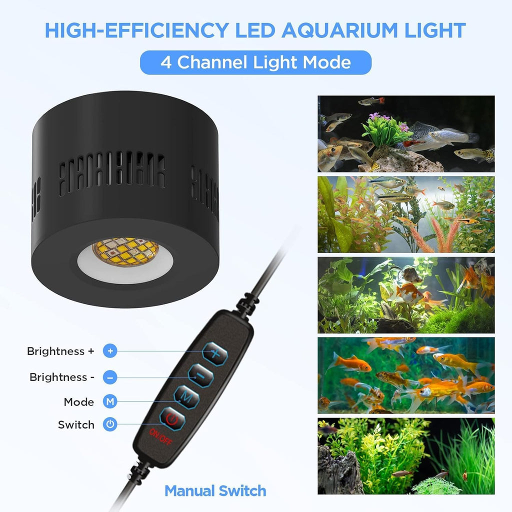 80W LED Aquarium Light with Dimmer Remote, Full Spectrum Planted Tank Light for Freshwater Aquarium, Clip-On Fish