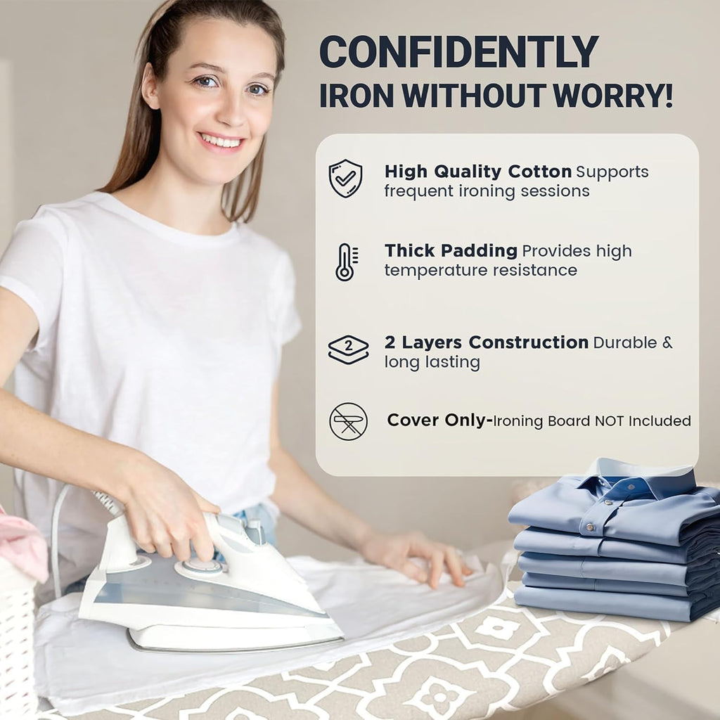 Small Ironing Board Cover and Pad 12.5"x30" Small Iron Board Cover with Padding, Tabletop Mini Ironing Board Cover