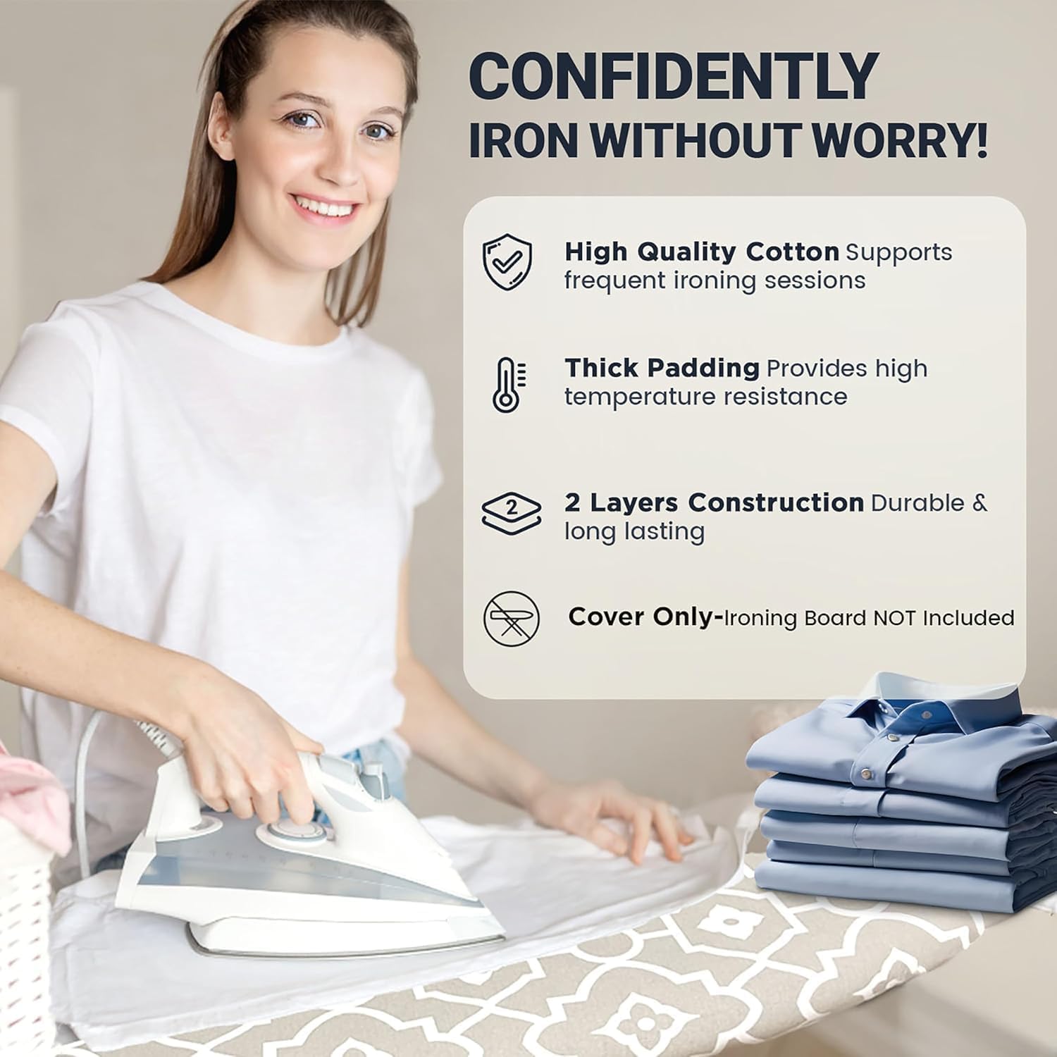 Small Ironing Board Cover and Pad 12.5"x30" Small Iron Board Cover with Padding, Tabletop Mini Ironing Board Cover
