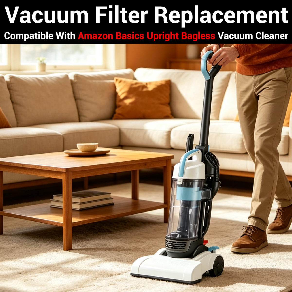 Filter Replacement Only Compatible with Amazon Basics Upright Bagless