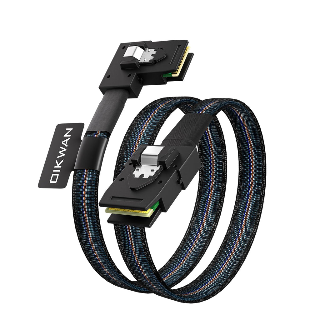 Internal Mini SAS to Right Angle SAS Cable, 2.5FT /0.75M, Compatible with RAID or PCI Express Controller