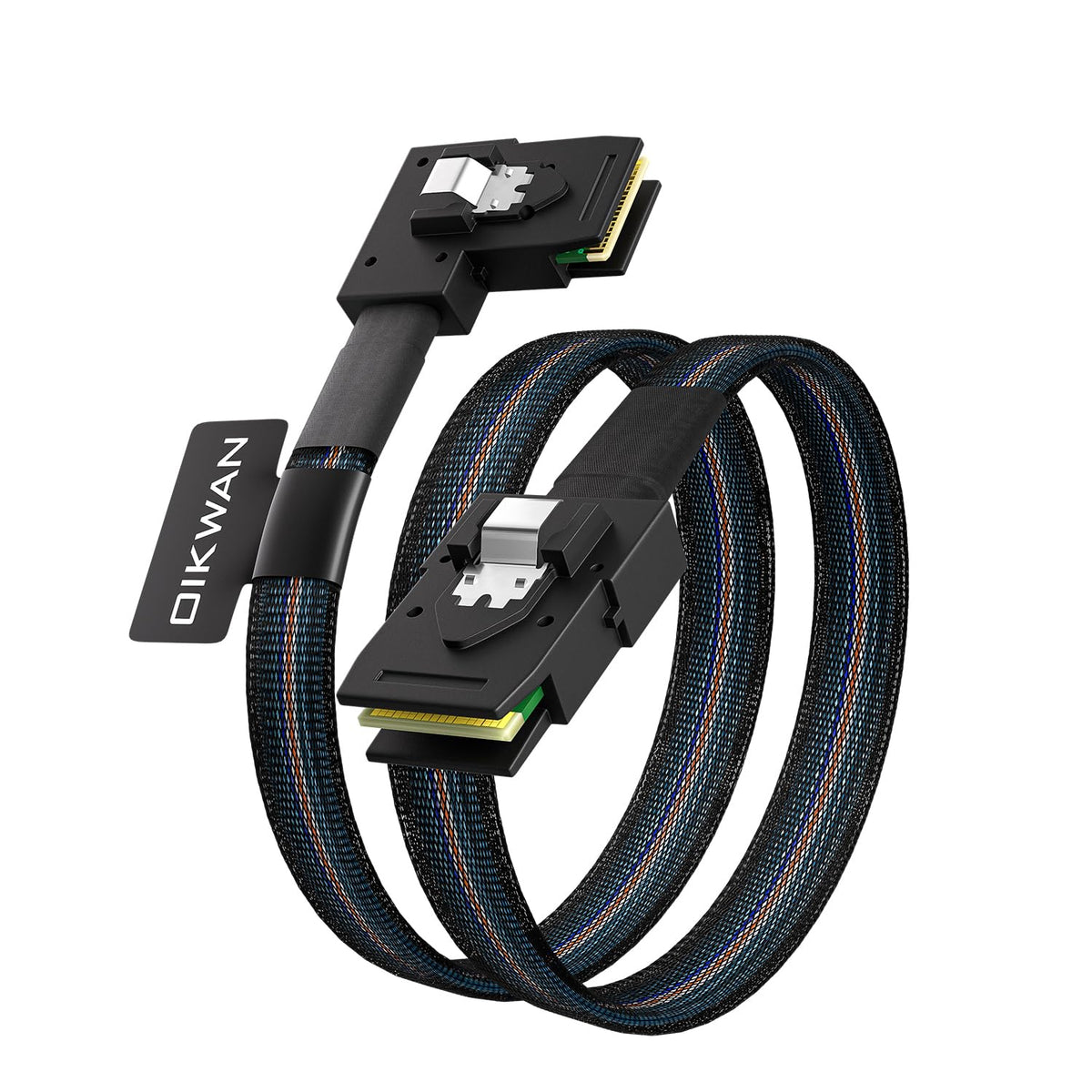 Internal Mini SAS to Right Angle SAS Cable, 2.5FT /0.75M, Compatible with RAID or PCI Express Controller
