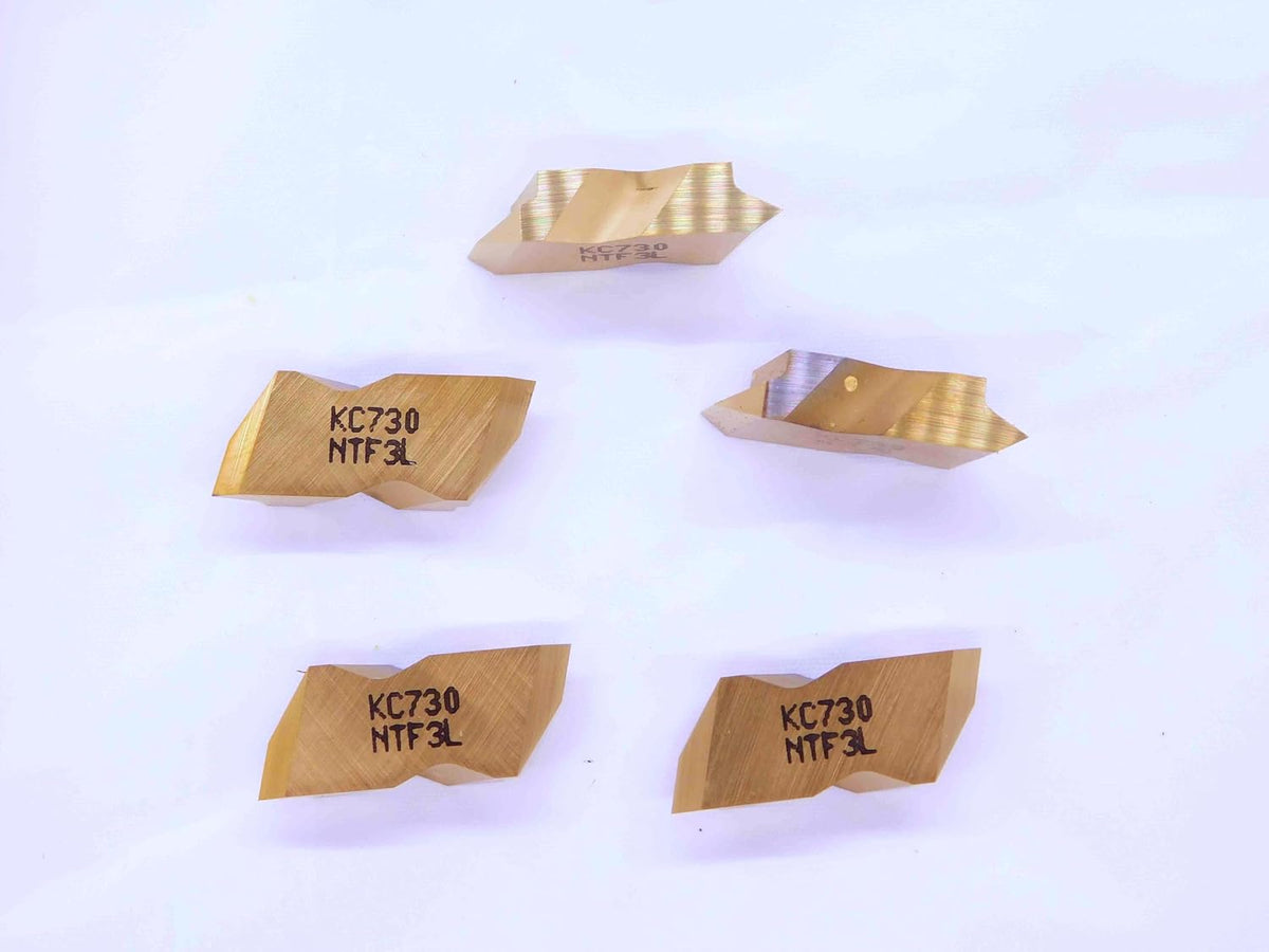 5pcs KENNAMETAL NTF3L KC730 TiN Carbide Threading Inserts 9-44 TPI TOP Notch - EA0341BM5