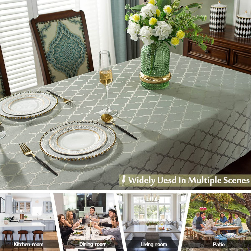 Jacquard Tablecloth, Rectangle, Gray, 52" x 70"