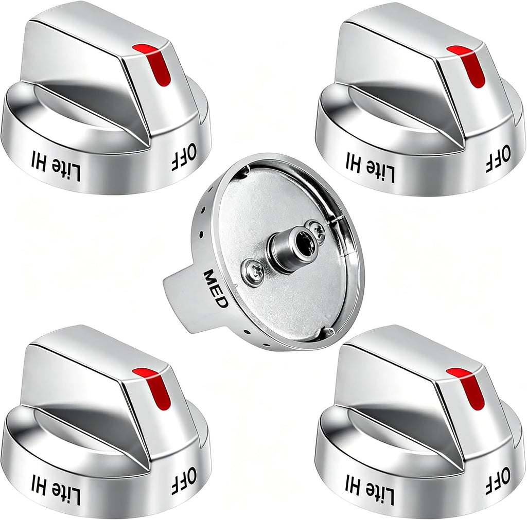Upgraded DG64-00473A Top Burner Dial Knobs Compatible with Samsung Range Oven Gas Range Replacement NX58F5700WS NX58H5600SS NX58H5650WS NX58J7750SS (5 Pcs)