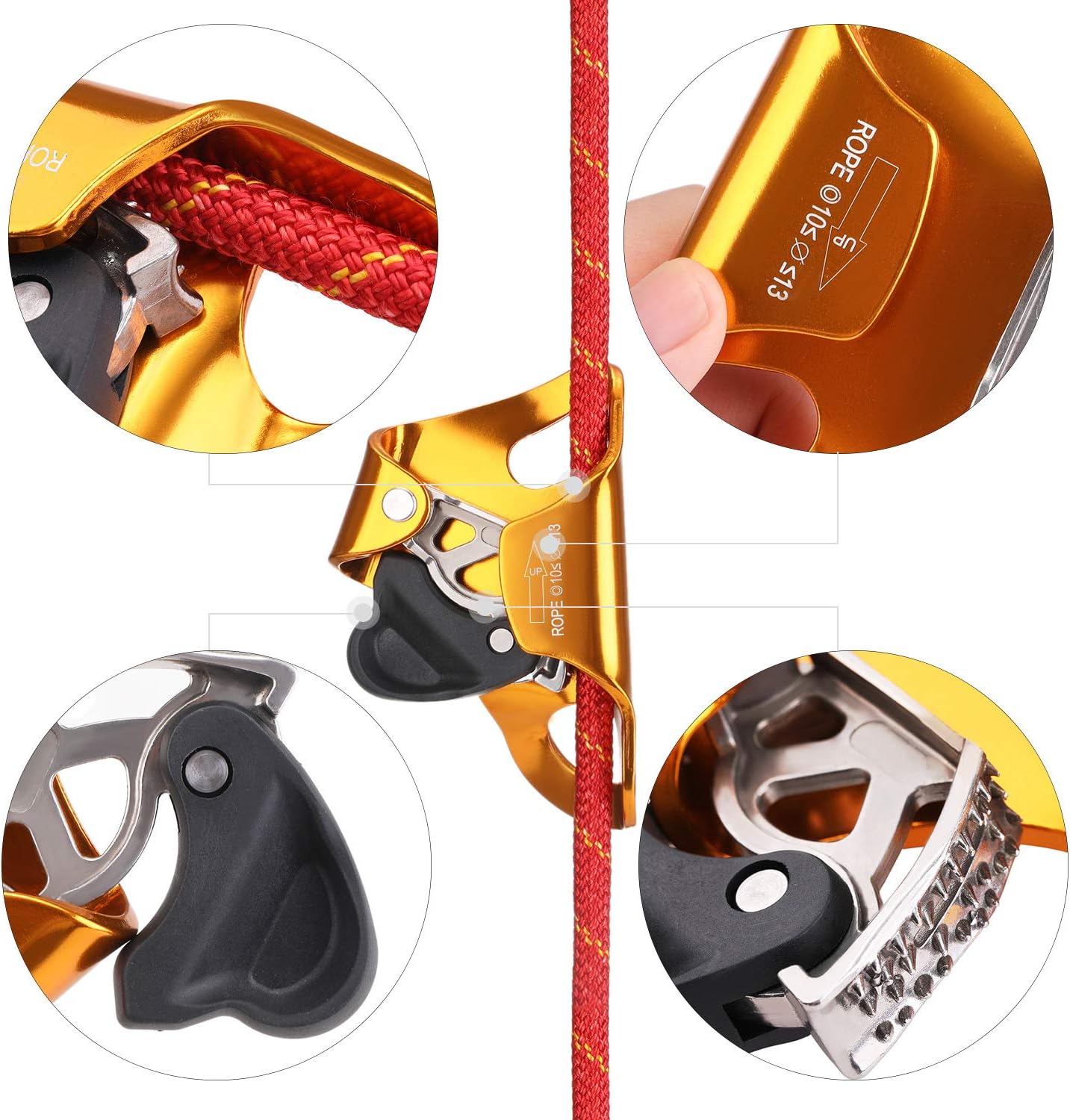 Rock Climbing Chest Ascender Climbing Mountaineering Tree Arborist | Rappelling Gear Climbing Equipment Rope Clamp