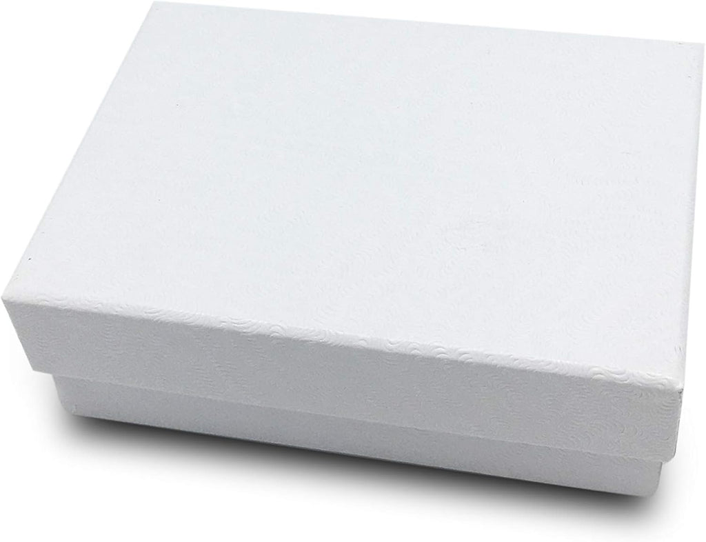 TheDisplayGuys 100 Cardboard Jewelry Gift Boxes with Inserts - White Swirl